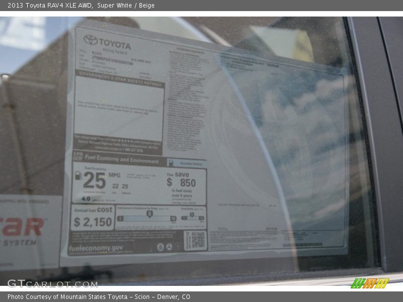 Super White / Beige 2013 Toyota RAV4 XLE AWD