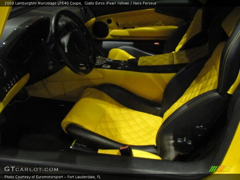 Giallo Evros (Pearl Yellow) / Nero Perseus 2009 Lamborghini Murcielago LP640 Coupe