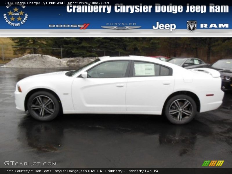 Bright White / Black/Red 2013 Dodge Charger R/T Plus AWD