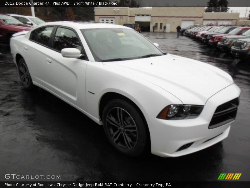 Bright White / Black/Red 2013 Dodge Charger R/T Plus AWD
