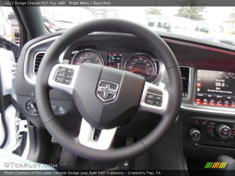 Bright White / Black/Red 2013 Dodge Charger R/T Plus AWD