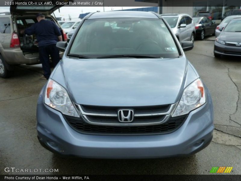 Glacier Blue Metallic / Gray 2010 Honda CR-V LX AWD