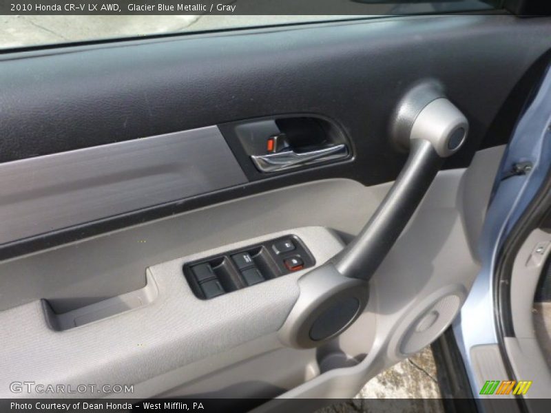 Glacier Blue Metallic / Gray 2010 Honda CR-V LX AWD