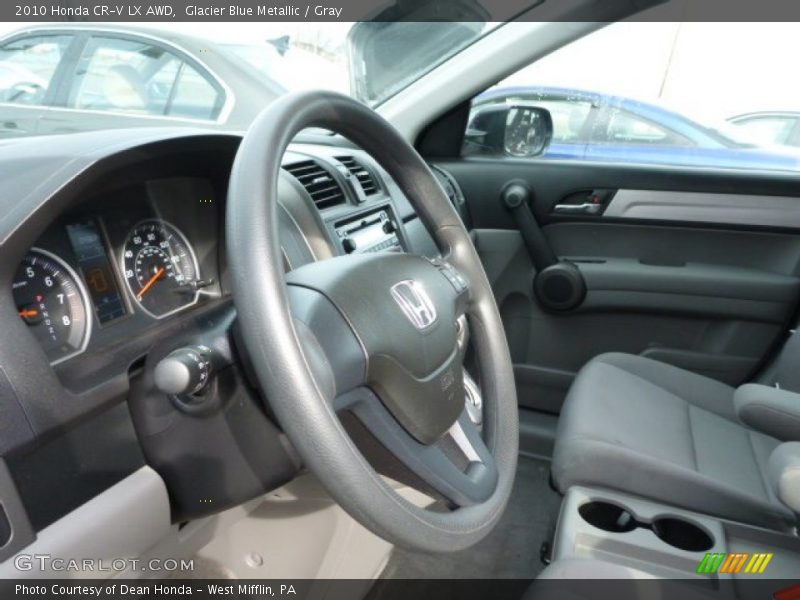 Glacier Blue Metallic / Gray 2010 Honda CR-V LX AWD