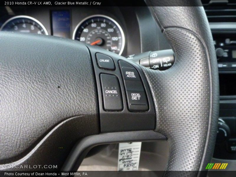 Glacier Blue Metallic / Gray 2010 Honda CR-V LX AWD