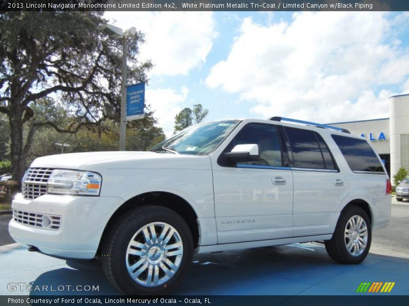 White Platinum Metallic Tri-Coat / Limited Canyon w/Black Piping 2013 Lincoln Navigator Monochrome Limited Edition 4x2