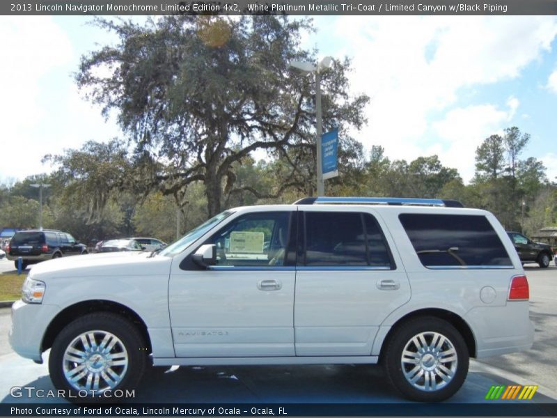 White Platinum Metallic Tri-Coat / Limited Canyon w/Black Piping 2013 Lincoln Navigator Monochrome Limited Edition 4x2