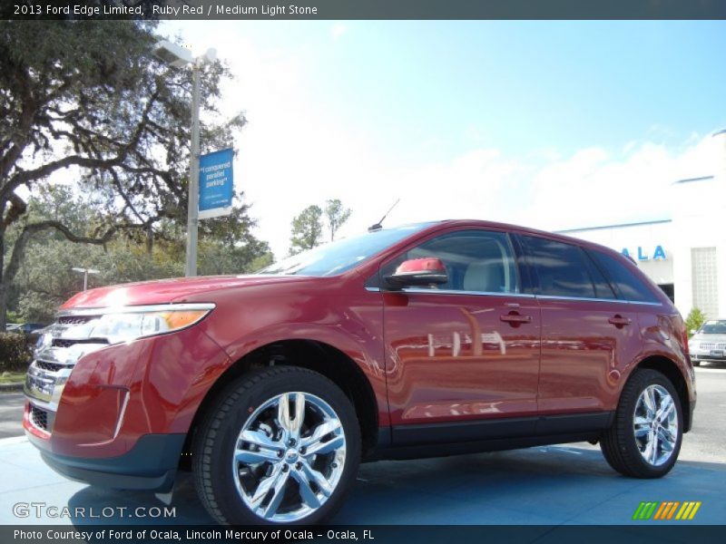 Ruby Red / Medium Light Stone 2013 Ford Edge Limited