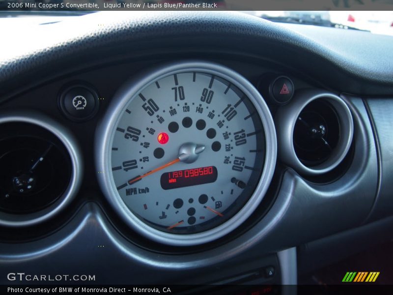 Liquid Yellow / Lapis Blue/Panther Black 2006 Mini Cooper S Convertible
