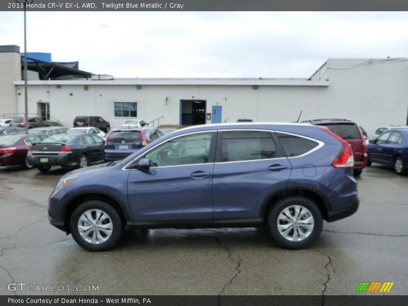 Twilight Blue Metallic / Gray 2013 Honda CR-V EX-L AWD