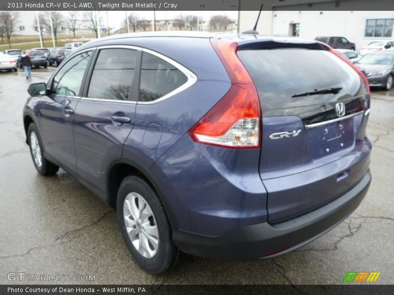 Twilight Blue Metallic / Gray 2013 Honda CR-V EX-L AWD