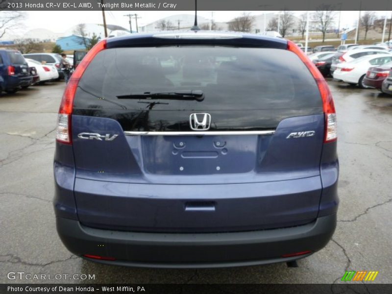 Twilight Blue Metallic / Gray 2013 Honda CR-V EX-L AWD