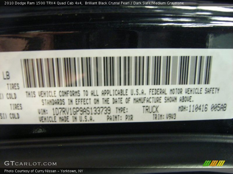 Brilliant Black Crystal Pearl / Dark Slate/Medium Graystone 2010 Dodge Ram 1500 TRX4 Quad Cab 4x4