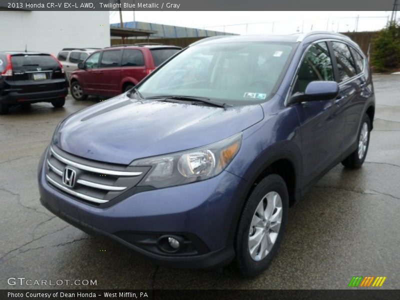 Twilight Blue Metallic / Gray 2013 Honda CR-V EX-L AWD