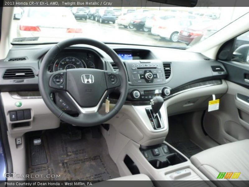 Twilight Blue Metallic / Gray 2013 Honda CR-V EX-L AWD