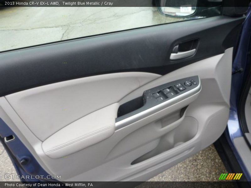 Twilight Blue Metallic / Gray 2013 Honda CR-V EX-L AWD