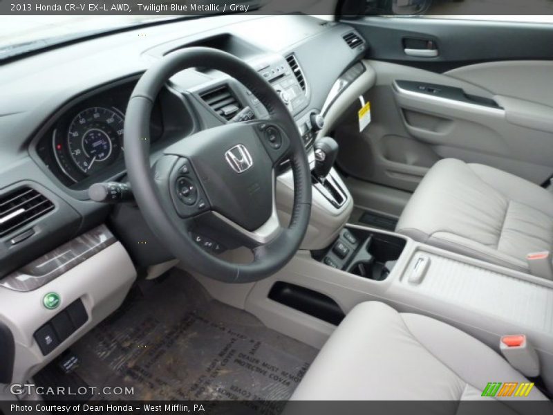 Twilight Blue Metallic / Gray 2013 Honda CR-V EX-L AWD