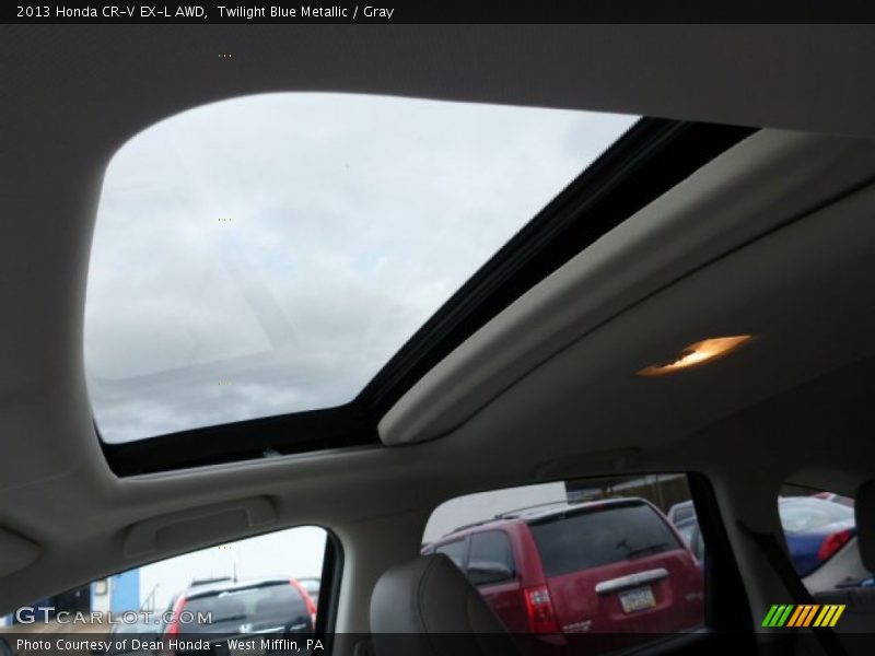 Twilight Blue Metallic / Gray 2013 Honda CR-V EX-L AWD