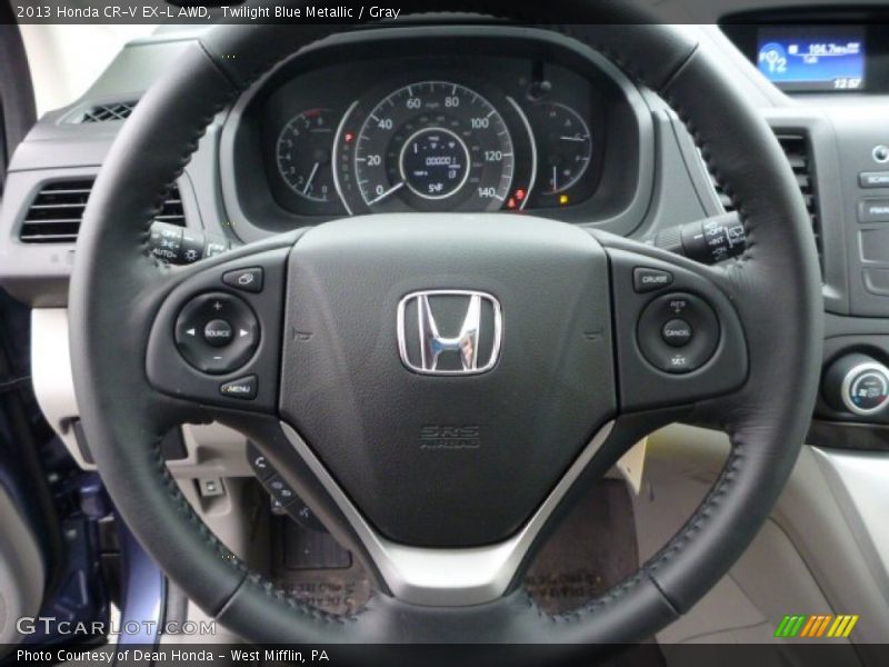 Twilight Blue Metallic / Gray 2013 Honda CR-V EX-L AWD