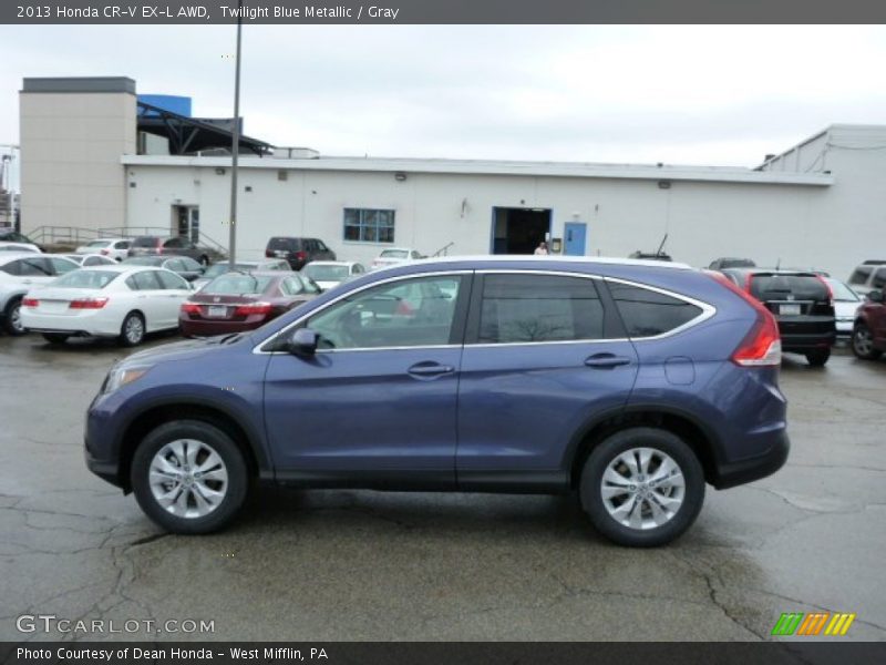 Twilight Blue Metallic / Gray 2013 Honda CR-V EX-L AWD