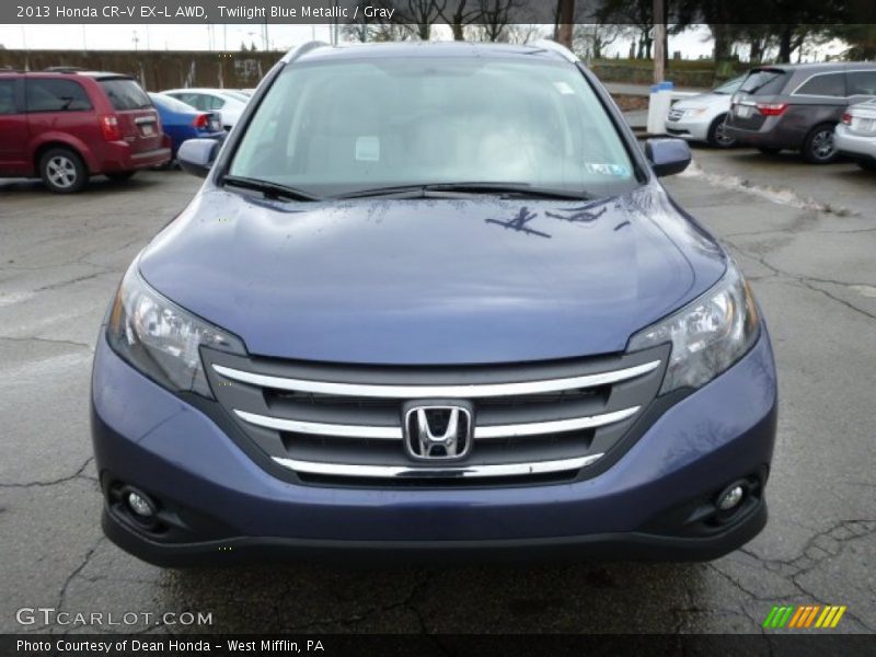 Twilight Blue Metallic / Gray 2013 Honda CR-V EX-L AWD