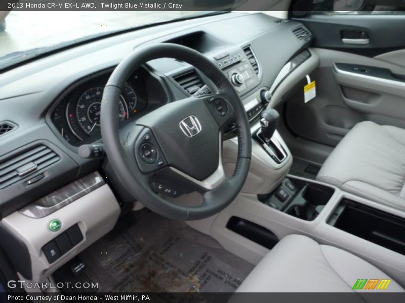 Twilight Blue Metallic / Gray 2013 Honda CR-V EX-L AWD