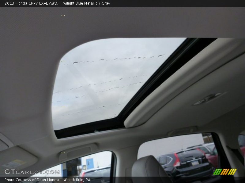 Twilight Blue Metallic / Gray 2013 Honda CR-V EX-L AWD