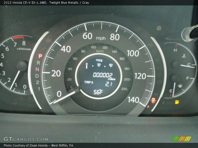 Twilight Blue Metallic / Gray 2013 Honda CR-V EX-L AWD