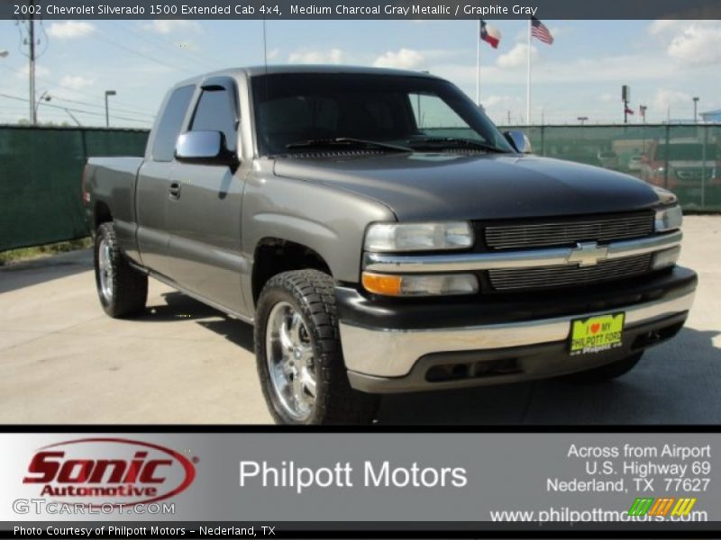 Medium Charcoal Gray Metallic / Graphite Gray 2002 Chevrolet Silverado 1500 Extended Cab 4x4