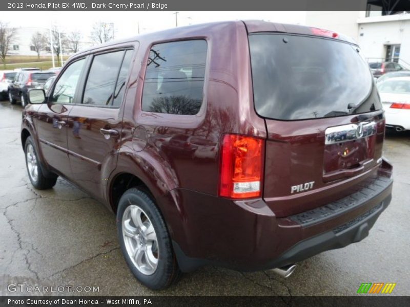 Dark Cherry Pearl / Beige 2013 Honda Pilot EX 4WD