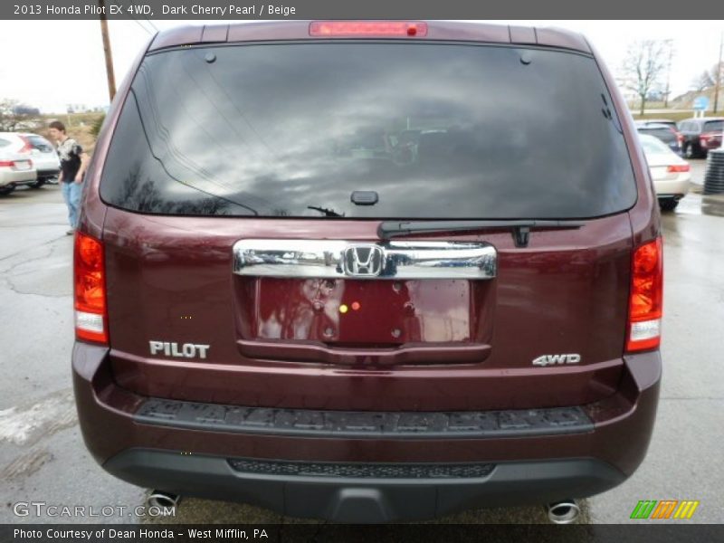 Dark Cherry Pearl / Beige 2013 Honda Pilot EX 4WD