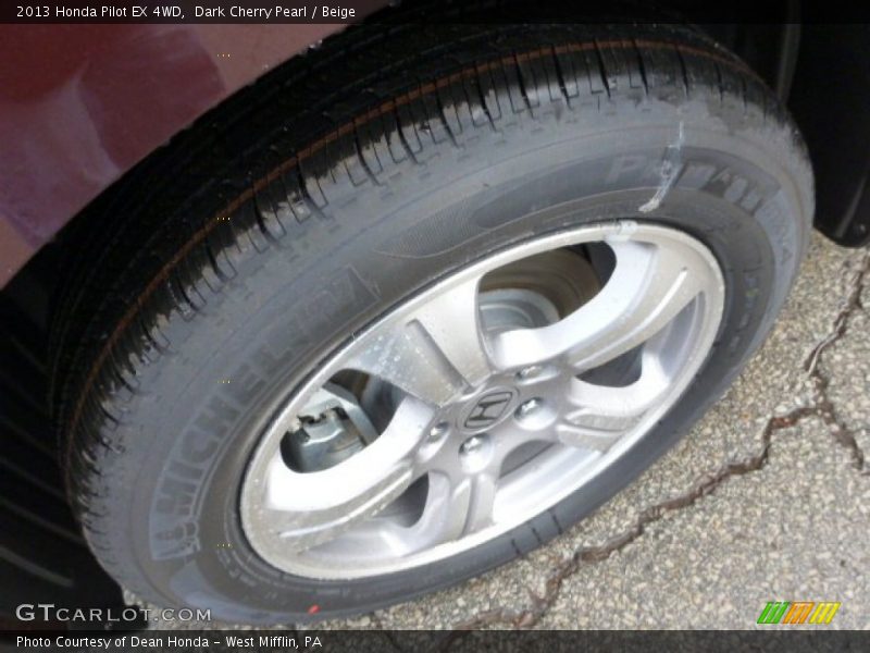Dark Cherry Pearl / Beige 2013 Honda Pilot EX 4WD