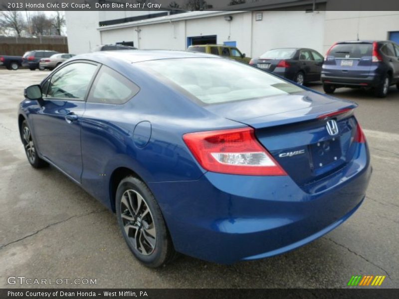 Dyno Blue Pearl / Gray 2013 Honda Civic EX Coupe