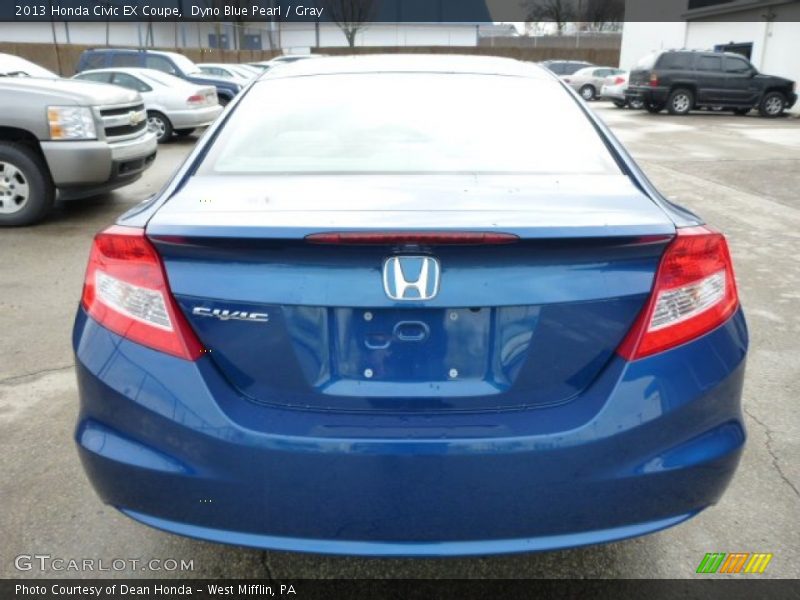 Dyno Blue Pearl / Gray 2013 Honda Civic EX Coupe
