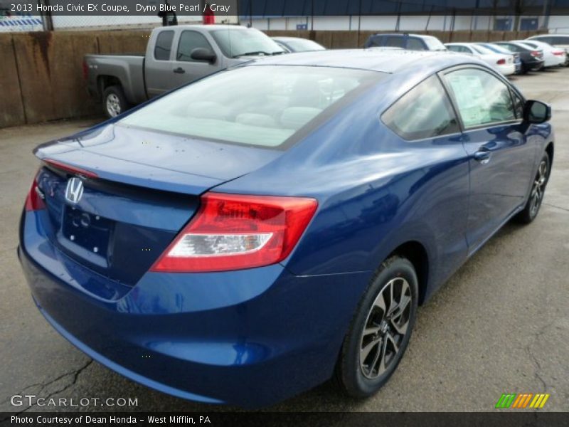 Dyno Blue Pearl / Gray 2013 Honda Civic EX Coupe