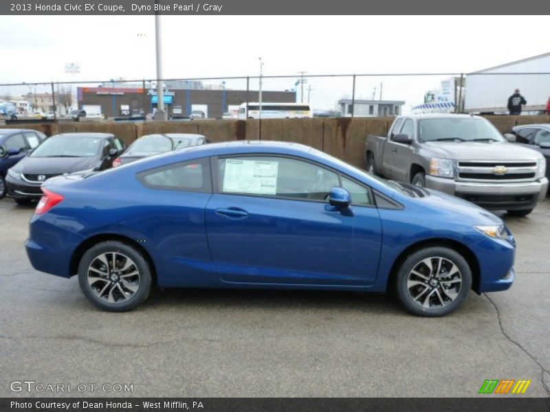 Dyno Blue Pearl / Gray 2013 Honda Civic EX Coupe