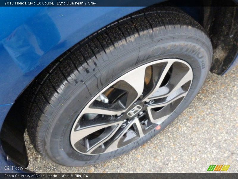 Dyno Blue Pearl / Gray 2013 Honda Civic EX Coupe
