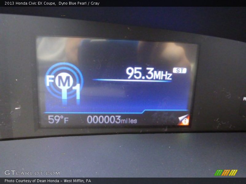 Dyno Blue Pearl / Gray 2013 Honda Civic EX Coupe