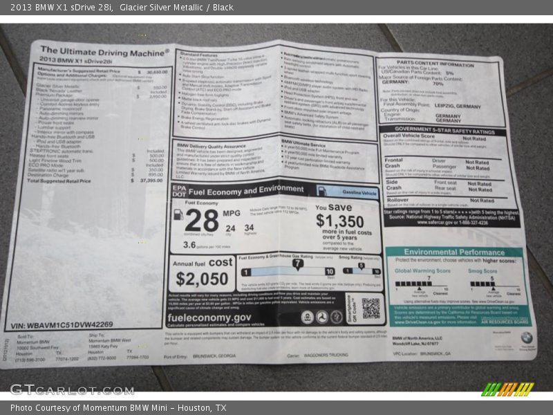 Glacier Silver Metallic / Black 2013 BMW X1 sDrive 28i