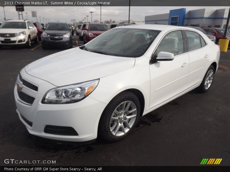 Summit White / Cocoa/Light Neutral 2013 Chevrolet Malibu LT