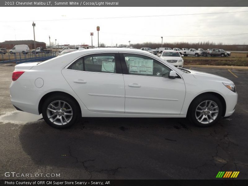 Summit White / Cocoa/Light Neutral 2013 Chevrolet Malibu LT