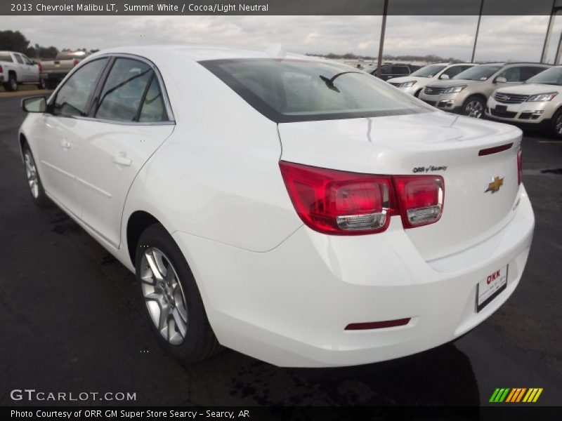Summit White / Cocoa/Light Neutral 2013 Chevrolet Malibu LT