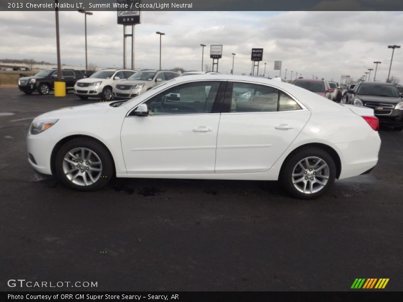 Summit White / Cocoa/Light Neutral 2013 Chevrolet Malibu LT