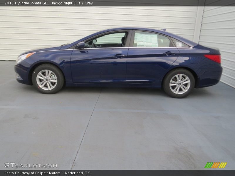 Indigo Night Blue / Gray 2013 Hyundai Sonata GLS