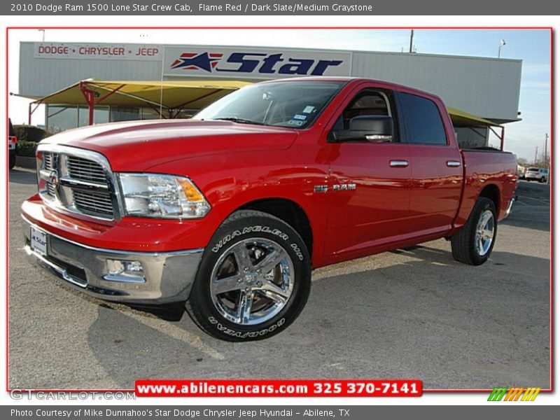 Flame Red / Dark Slate/Medium Graystone 2010 Dodge Ram 1500 Lone Star Crew Cab