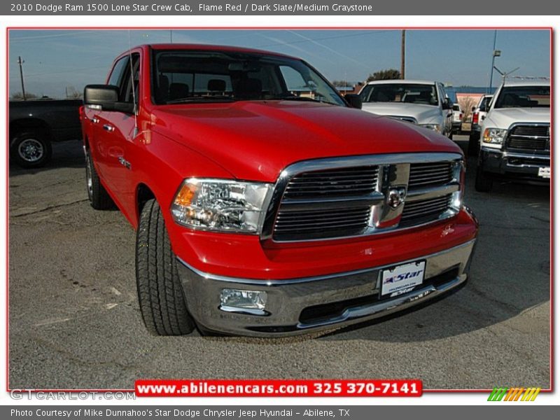 Flame Red / Dark Slate/Medium Graystone 2010 Dodge Ram 1500 Lone Star Crew Cab