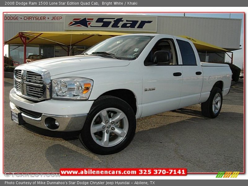 Bright White / Khaki 2008 Dodge Ram 1500 Lone Star Edition Quad Cab