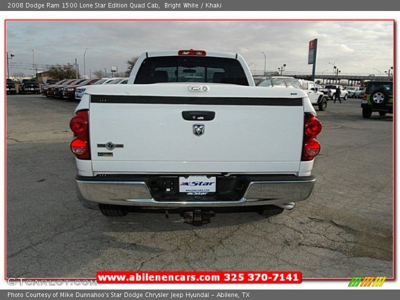 Bright White / Khaki 2008 Dodge Ram 1500 Lone Star Edition Quad Cab
