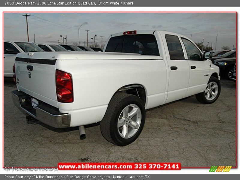 Bright White / Khaki 2008 Dodge Ram 1500 Lone Star Edition Quad Cab