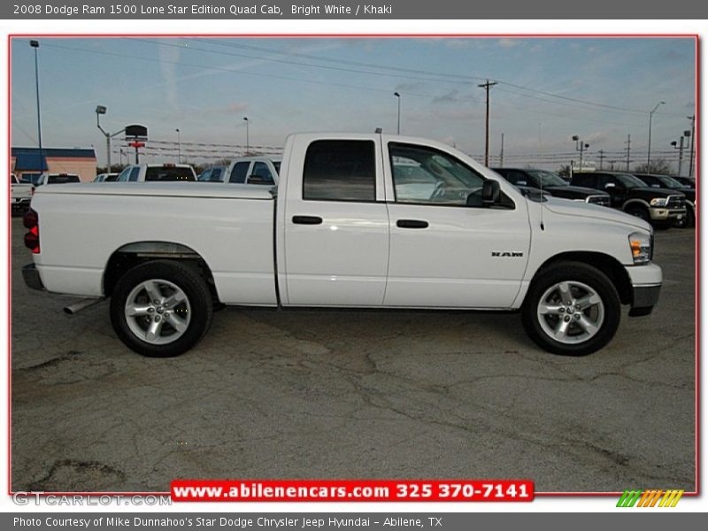 Bright White / Khaki 2008 Dodge Ram 1500 Lone Star Edition Quad Cab